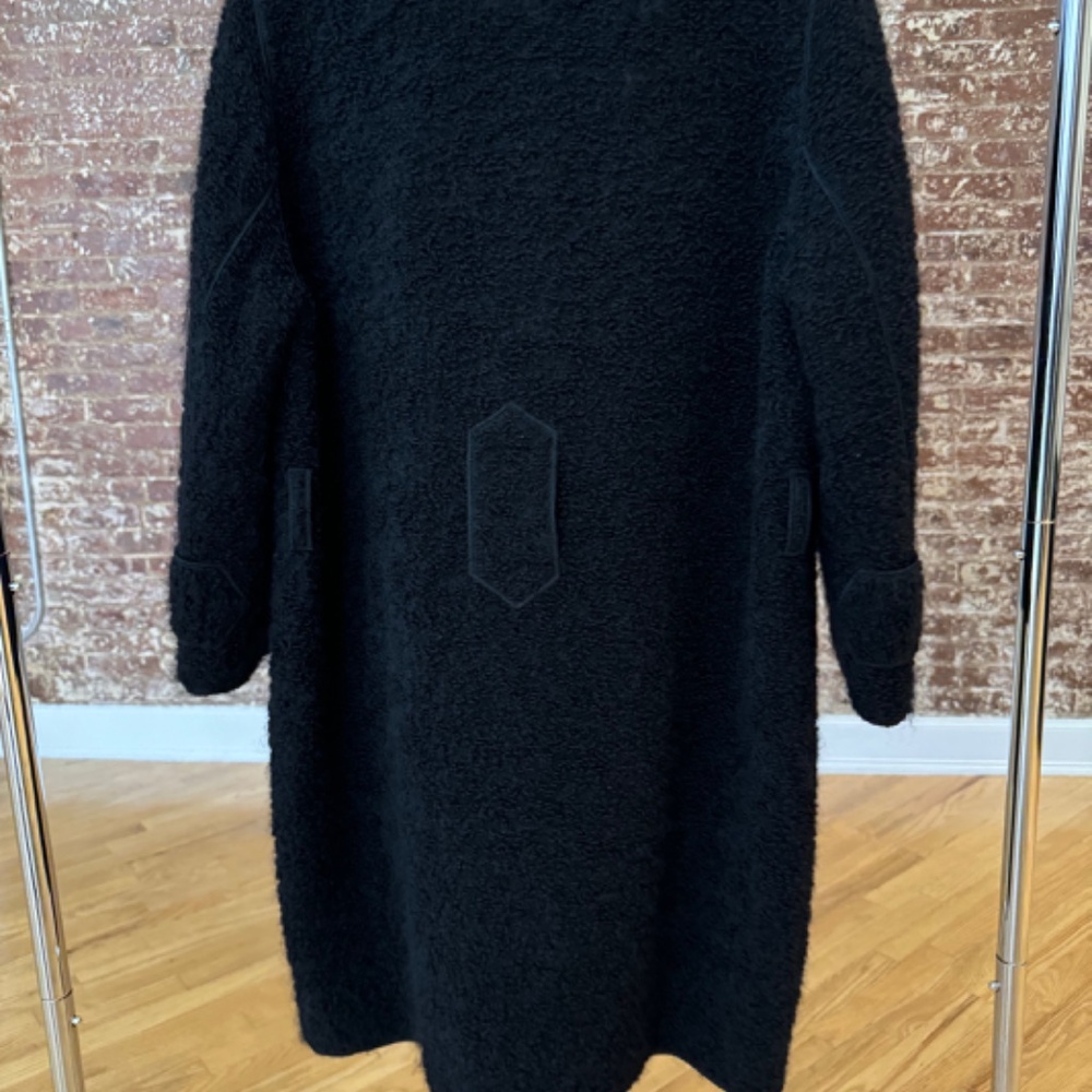 DOLCE & GABBANA - Black Wool/Mohair/Alpaca Coat with Leopard lining - Picture 4 of 15